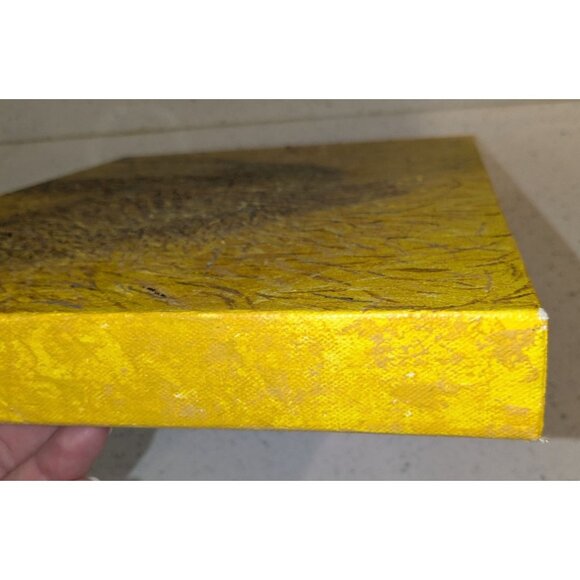 Abstract Yellow Textured Canvas Art Signed by Artist  Contemporary Original Pain - Picture 11 of 16